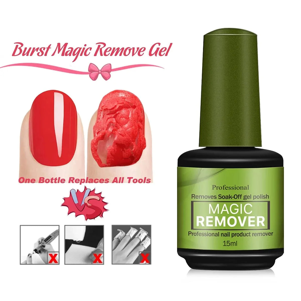 15Ml Magic Fast Nail Gel Polish Remover Clean UV Soak off Semi Permanent Varnish Nail Art Removal Tools Manicure 2025 New