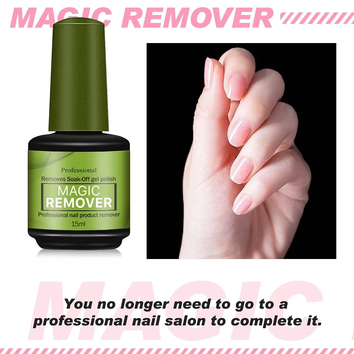 15Ml Magic Fast Nail Gel Polish Remover Clean UV Soak off Semi Permanent Varnish Nail Art Removal Tools Manicure 2025 New